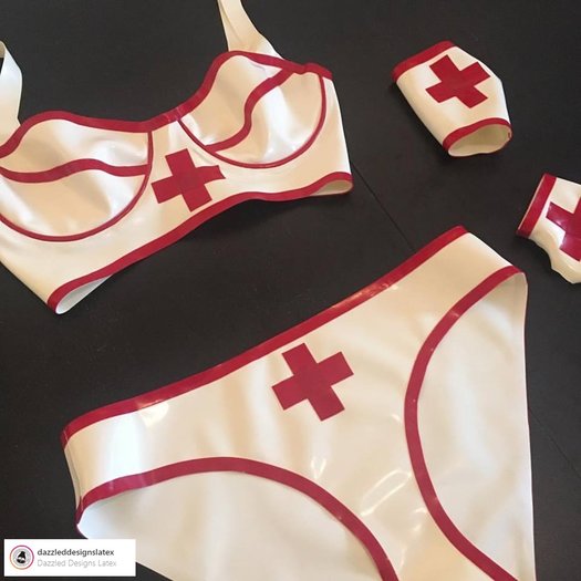Zelf latex verpleegster pakje uniform - latex