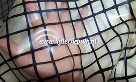 Exclusief latex - Transparant rode zwarte lijnen 01