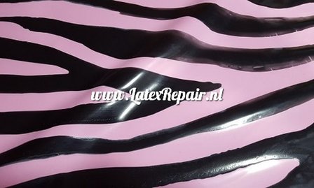 Zebra sheet latex pink black 002