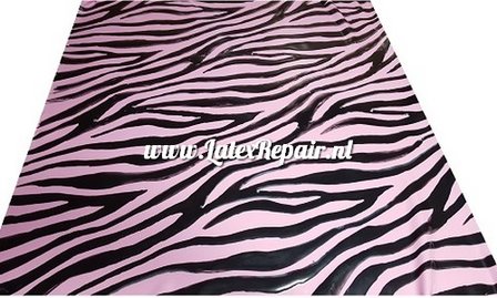 Zebra sheet latex pink black 003