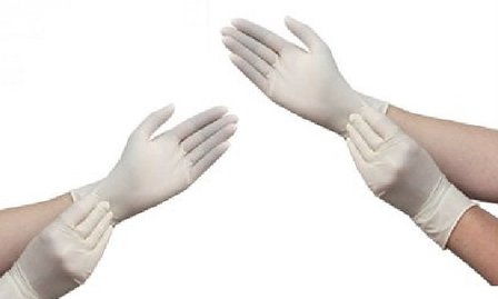 witte latex handschoenen per doos 100 stuks maat M en L