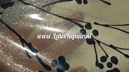 Transparant zwart latex glitters 01