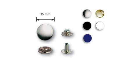 Drukknopen Prym diverse kleuren 15 mm metaal