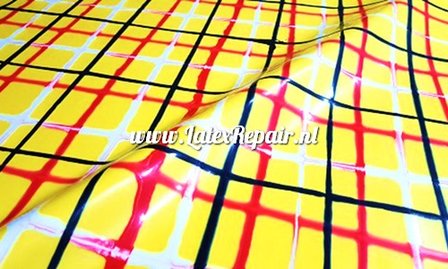 tartan latex bommel geel