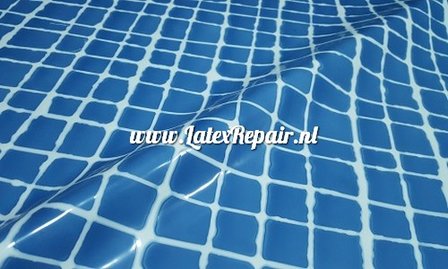 latex blauw wit geruit