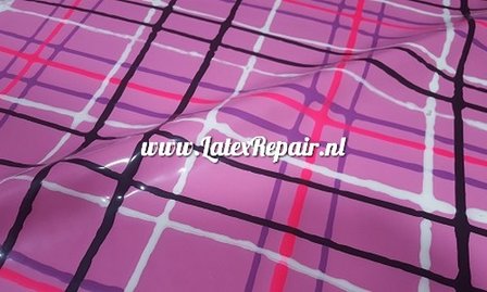latex sheet tartan pink