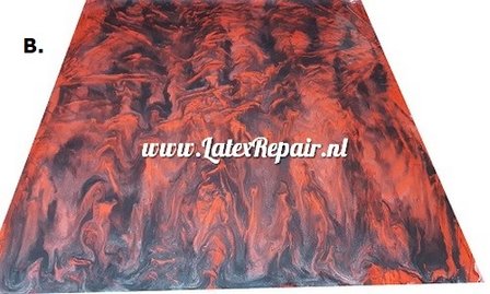 latex sheet black red metallic