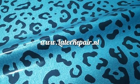 Latex sheet - Leopard metallic blue 1269