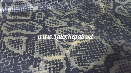 Latex sheet - Snakeskin - Black/gold 1352