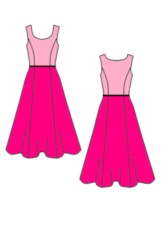 Patroon Prinsessenlijn jurk latex