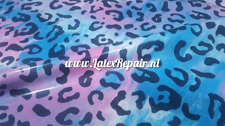 Latex sheet - Leopard mix, pink, blue, white - 1358