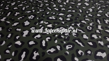 Latex sheet - Leopard green + white - 1389