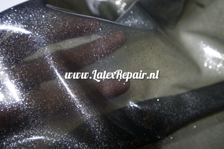 Latex sheet - Glitter brons/goud - transp zwart - 1406