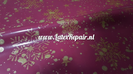 Latex sheet - Kerst, goud/rood 1425