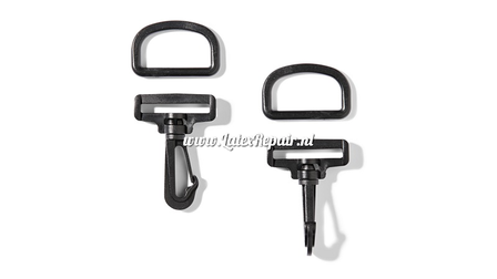 Karabijnhaken, zwart, 40 mm (2 sets)