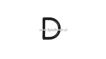 D-ringen, kunststof, 3 cm, zwart
