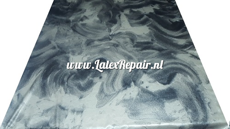 latex sheet metallic silver black