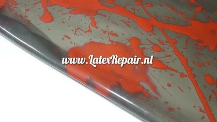 Latex sheet - Spetters transparant zwart en rood #1529