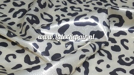 Latex sheet - Leopard zilver mini glitter - 1531