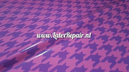 Latex Pied de poule - pink/purple - ± 28x95 cm