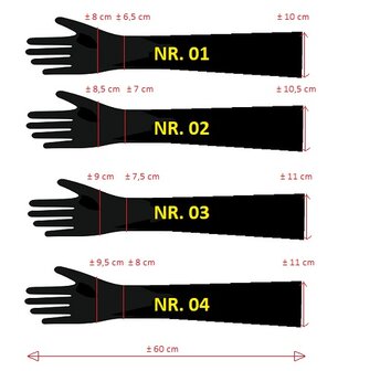 Latex handschoen, 58-60 cm