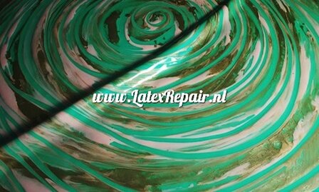 Latex sheet - Swirls jade, gold, pink  133