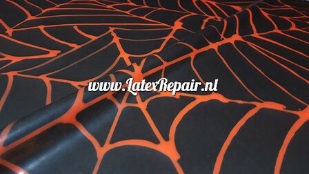 Latex sheet - Spinnenweb rood zwart - 1733