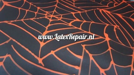 Latex sheet - Spinnenweb rood zwart - 1733