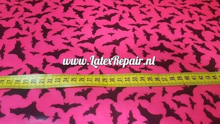 Latex sheet - Vleermuizen, neon pink/magenta-zwart - 1741