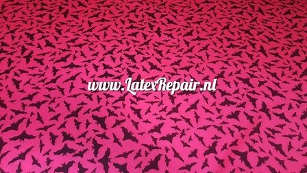 Latex sheet - Vleermuizen, neon pink/magenta-zwart - 1741