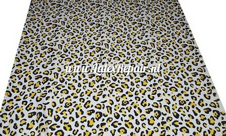 Latex sheet - Leopard creme, zwart en geel