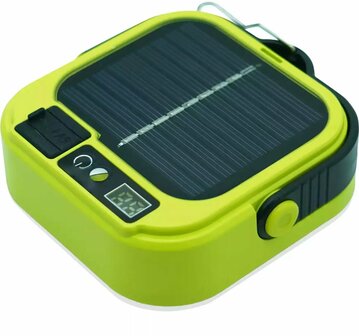 Campinglamp op zonne-energie met powerbank!