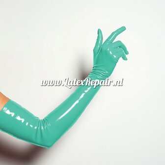 Latex Handschoenen - Jade groen - Lang - Opera (Lolllipop Latex)
