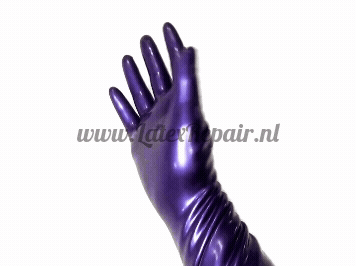 Latex Handschoenen - Metallic paars - Lang - Opera (Lolllipop Latex)