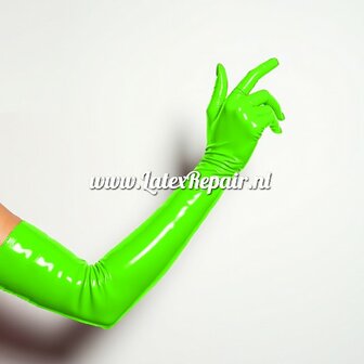 Latex Handschoenen - Neon/UV groen - Lang - Opera (Lolllipop Latex)