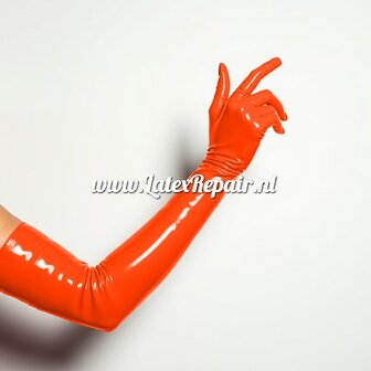 Gants en latex - Neon/UV orange - Longs - Op&eacute;ra (Lollipop Latex)