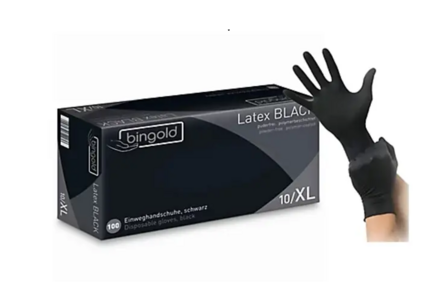 Latex Handschoenen - wegwerphandschoenen  - zwart black rubber gloves