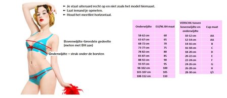 Patroon voor een latex bh te maken kleine maten grote maten groot klein met beugels 04