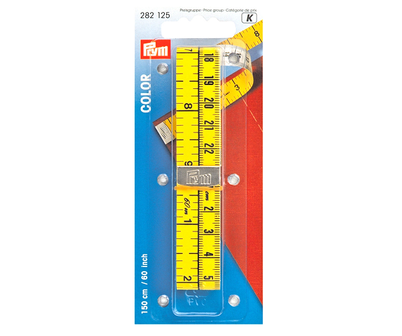 Meetlint 150 cm inches centimeter geel prym