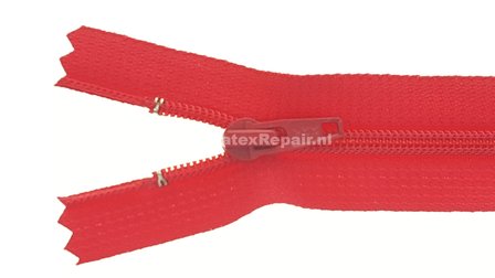 Broekrits nylon kunststof 18 cm niet deelbaar zwart rood wit fuchsia 04