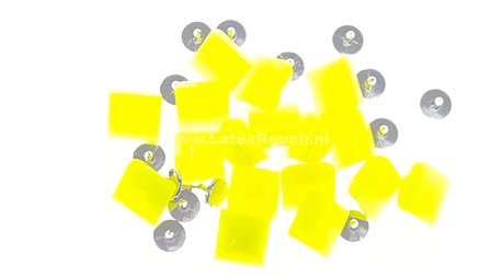 plastic studs met pin neon fluor geel
