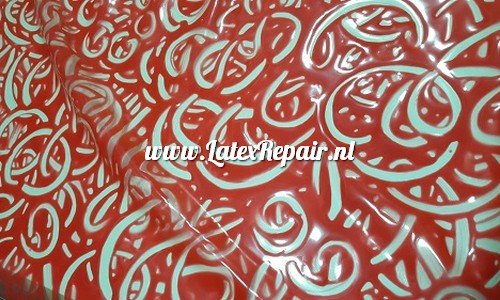 transparant natural latex met ronde rode vormen 03