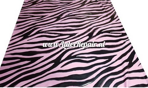 Zebra sheet latex pink black 003