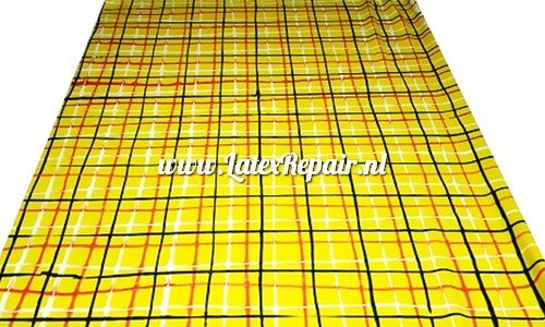 tartan latex bommel geel