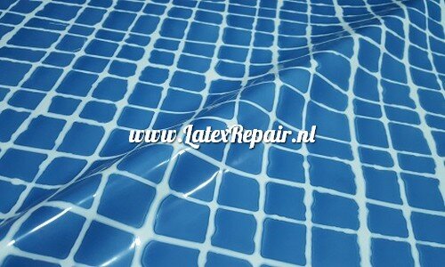 latex blauw wit geruit