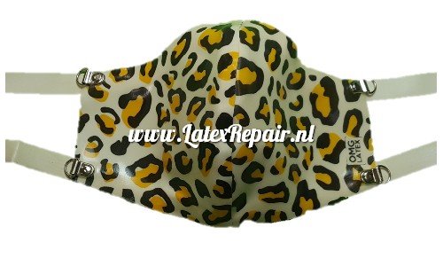 latex mouth mask leopard snow rubber