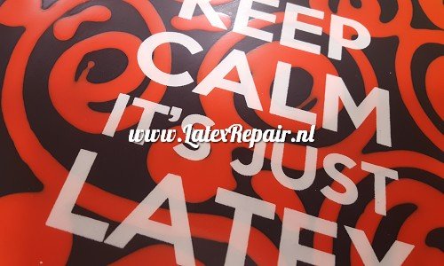 Latex rubber krukje - Keep calm rood/zwart