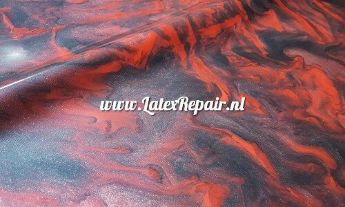 latex sheet black red metallic