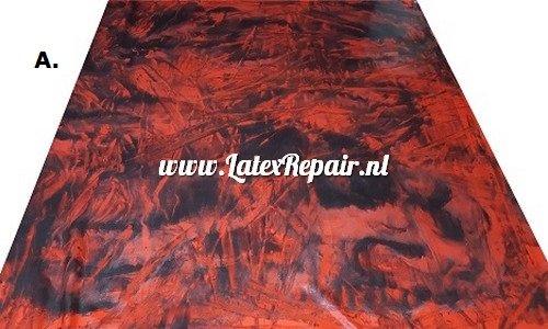 latex sheet black red metallic