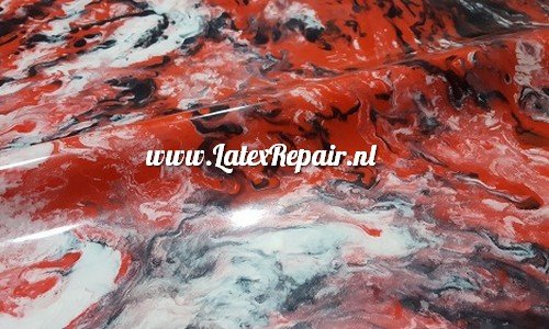 Latex sheet - Marmer rood zwart wit 02-1285